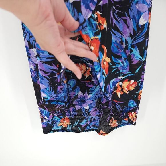 Swimsuits For All Swimsuit Cover-Up Midi Wrap Dress Burnout Floral Racerback NWT - Picture 6 of 14